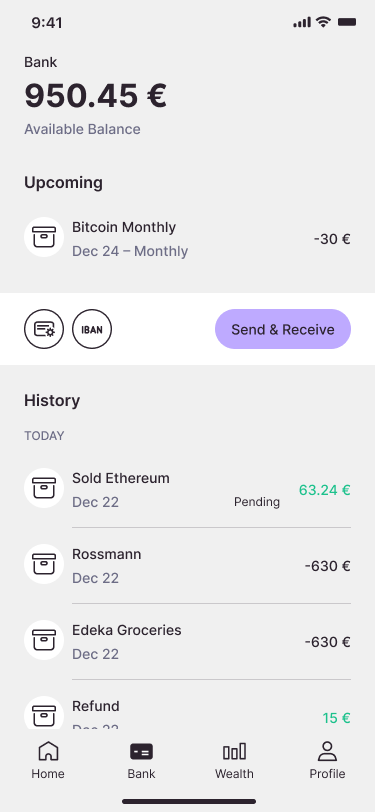 Bank with upcoming
